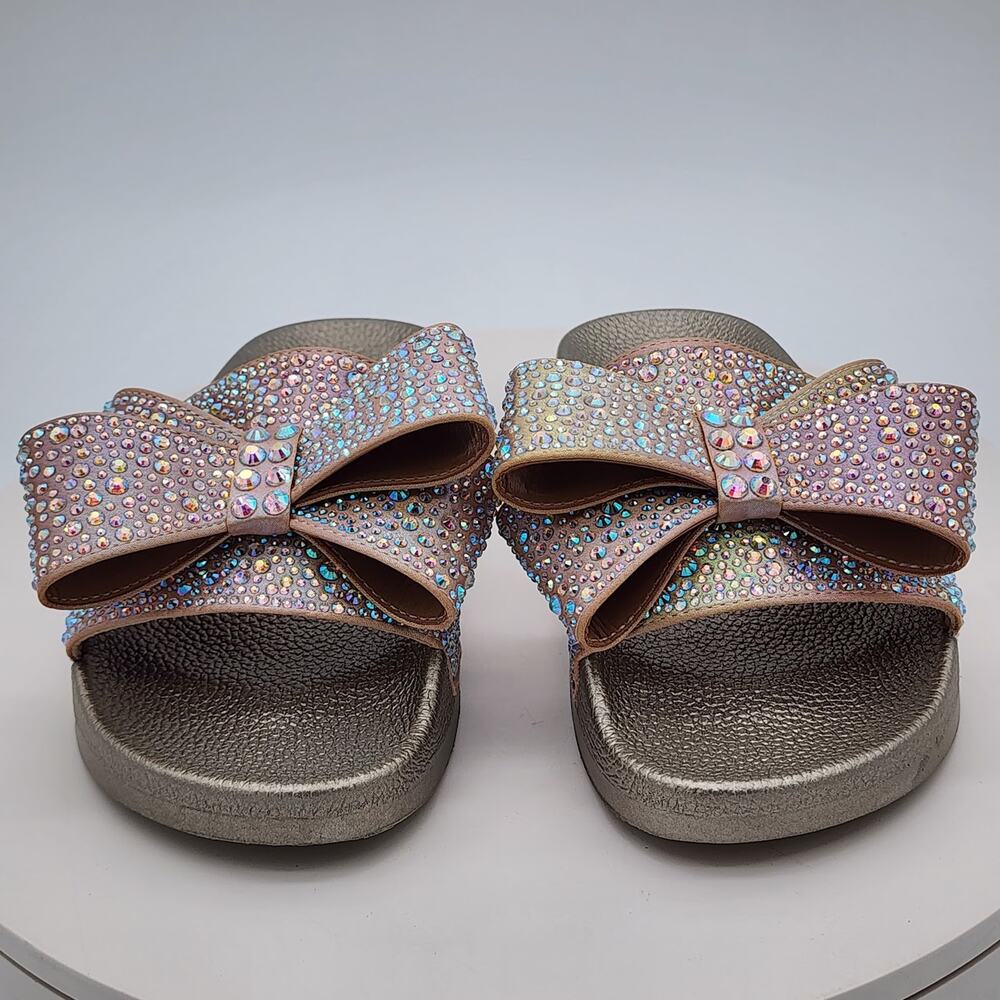 NEW - I.N.C. International Concepts Peymin76 AB Bow Rhinestone Slide Sandals 7 M - Picture 6 of 9